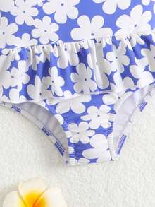 1件婴儿/女婴连体泳衣带帽子 - 紫羅蘭色 - 查看 6