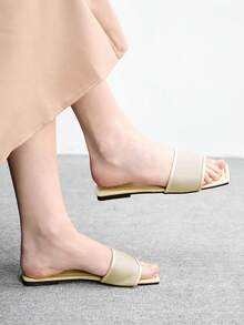 CUCCOO BIZCHIC Women's Silver Mesh Simple Flat Toe Elegant Casual Comfortable Slip-On Flats, Suitable For Workplace, Commute, Dates, Formal Events Spring Shoes - rice apricot - View 3