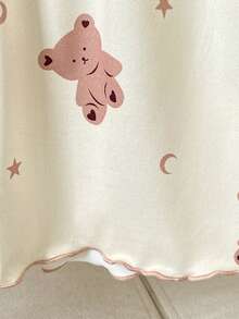 3件套女童休闲可爱卡通爱心、蝴蝶结、樱桃印花背心短裤睡衣套装，夏季 - 彩色 - 查看 7