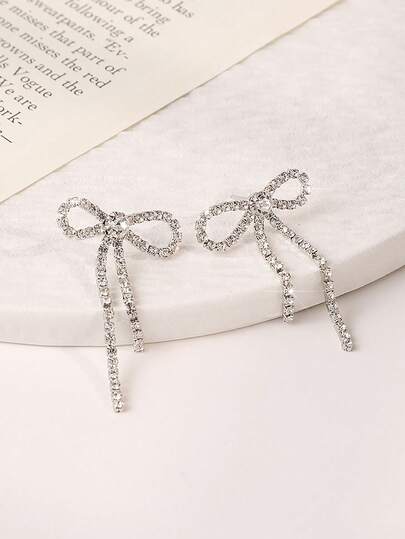 Enchnt 1 对优雅蝴蝶结流苏耳环，适合女性日常佩戴情人节、妈妈、母亲、母亲节、礼物