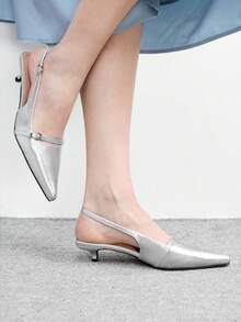 CUCCOO BIZCHIC Women Heeled Sandals - Silver - View 3