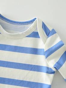 Cozy Pixies 新生儿男女宝宝卡通图案针织柔软圆领长袖连体衣和松紧腰长裤两件套 - 彩色 - 查看 8