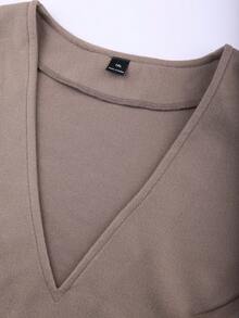 Franclia Bộ váy sơ mi công sở thường ngày thoải mái dành cho nữ cỡ lớn, kiểu dáng mới mùa xuân hè, phối cùng thắt lưng và áo gile dệt kim, chất liệu len, vạt váy bất đối xứng, bộ trang phục thanh lịch cho công sở và tiệc trà chiều. - Nhiều màu - Xem 9