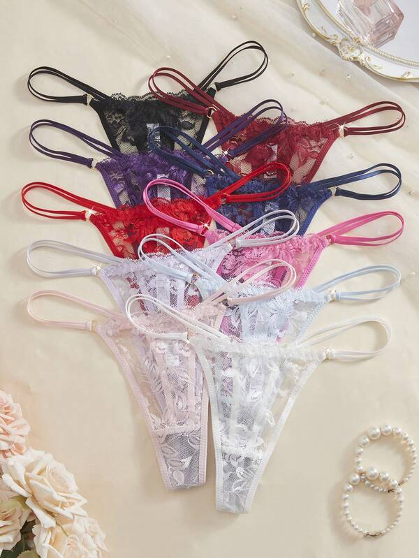 10pcs/Pack Colorful Sexy Lace Thong Panties For Women Wedding Lace Thong Pack  Wedding