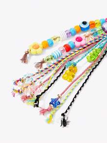 Viva Strut 1 Piece Fringed Beaded Braided Rope Cute Little Flower Bag Keychain Pendant Braided Rope Pendant Bag Accessories DIY Pendant - mix - View 4