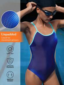 Swim Nautrix Áo tắm liền thân nữ, mẫu mới mùa xuân/hè, họa tiết chấm bi nhuộm màu loang, hở lưng, thích hợp cho bãi biển và lướt sóng. - Nhiều màu - Xem 2