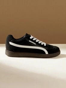 CUCCOO EASI 2026 新款春季女士复古百搭休闲运动鞋，白色平底鞋 - 黑色 - 查看 2