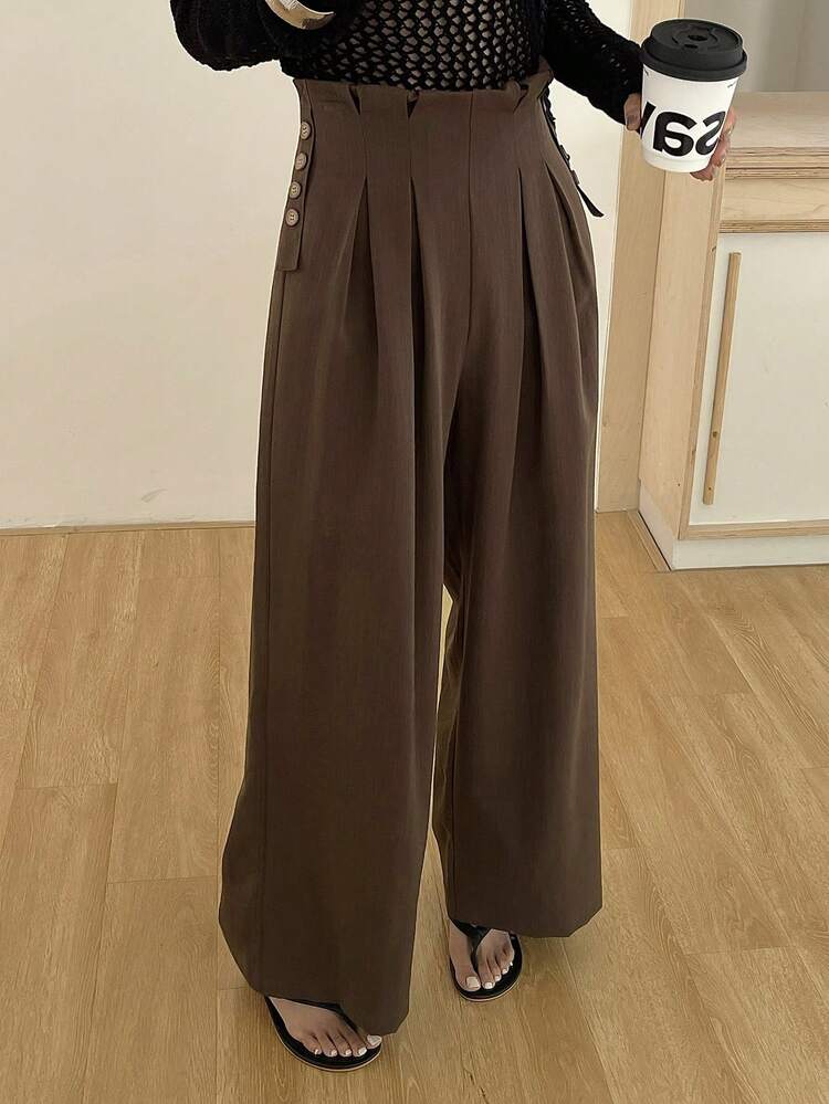Women's Elegant Pleated Casual Pants For Commuting, Spring