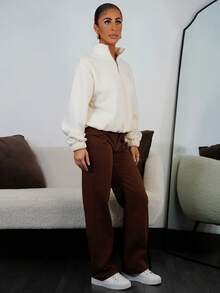 SAYEHFBABY Casual Versatile Low-Waist Straight-Leg Jeans - Chocolate Brown - View 6