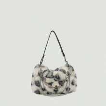 Joivida 1Pc Women's Leopard Print Fuzzy Armpit Bag, Winter Plush Chain Bag With Premium Texture - multicolor - View 7