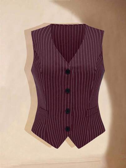 Franclia 时尚优雅修身条纹背心，女士无袖短款露脐时尚吊带衫