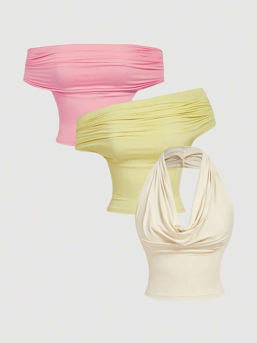 SHEIN 3件装少女T恤 - 彩色 - 查看 1