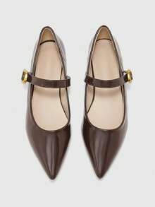 CUCCOO BIZCHIC 尖头平底鞋 女士新款春秋法式优雅软底玛丽珍鞋，穿着舒适不累脚 - 棕色 - 查看 7