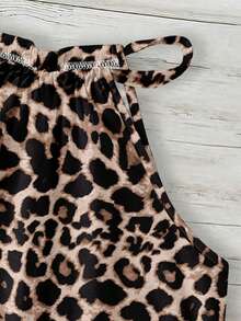 SHEIN LUNE 女士豹纹吊带背心，适合春夏穿着 - 彩色 - 查看 3