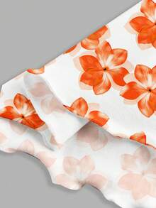 SHEIN MOD 休闲碎花印花垂领无袖迷你连衣裙，适合春夏度假穿着 - 彩色 - 查看 4