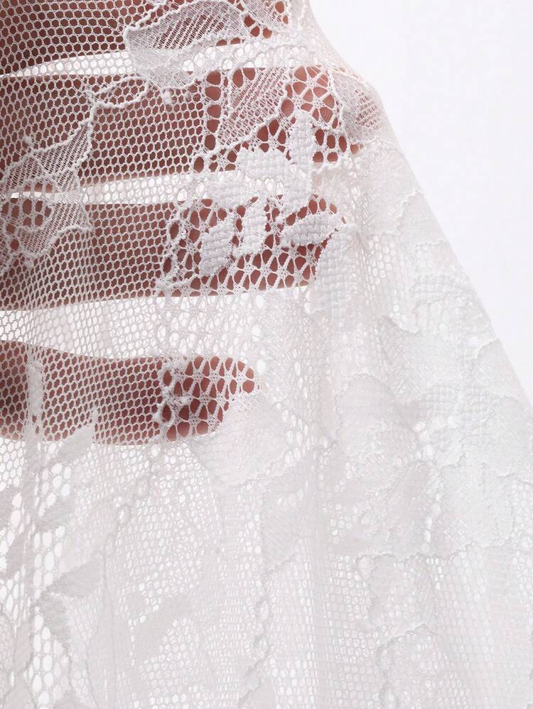 Women's Regular Waist Lace Patchwork Semi-Sheer Elegant Sexy Casual Skirt