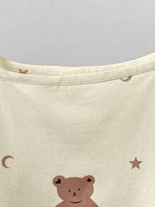 3件套女童休闲可爱卡通爱心、蝴蝶结、樱桃印花背心短裤睡衣套装，夏季 - 彩色 - 查看 3