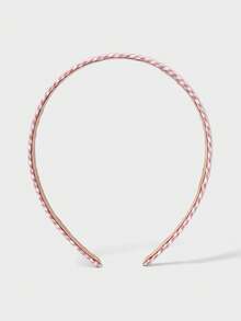 ROMWE Kawaii Bộ 5 chiếc/Bộ Băng đô vành rộng họa tiết hoa kẻ sọc màu hồng mùa xuân kết hợp ngọc trai xinh xắn như tiên nữ, Phụ kiện tóc đa năng phong cách cho bé gái, Quà tặng ngày lễ tình nhân cho bạn gái, Băng đô cài tóc màu hồng - Hồng - Xem 3