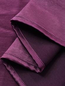 DAZY Women's Lace & Satin Patchwork Sequin Slip Dress Nightgown - Purple - View 9