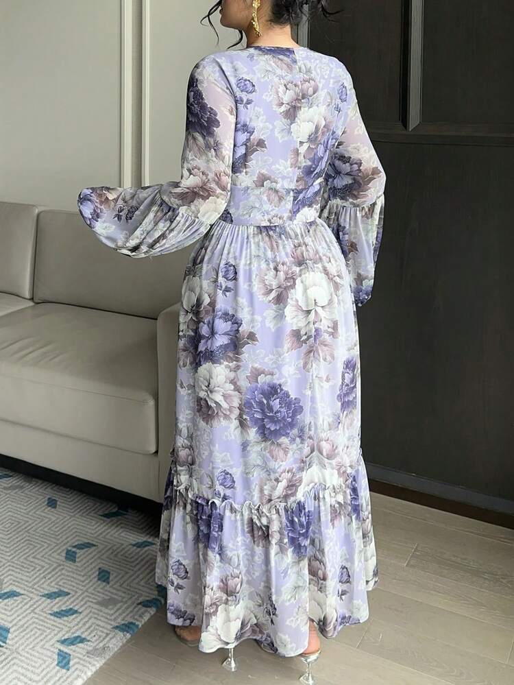 Dazy Plus Plus Size Women Summer Vacation Casual All-Over Print Dress Sundress Floral Dresses For Women