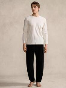 EverLounge Vintage britischer Stil bequeme Lässig Homewear Plüsch-Textur doppelseitiger Fleece Rautenmuster Hose, geeignet als Oberbekleidung, Herren - Schwarz - Übersicht 6