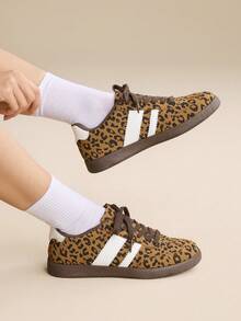 CUCCOO EASI 2026 New Spring Women Retro Versatile Casual Sneakers, Flat White Shoes - leopard print - View 9