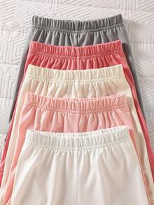 SHEIN Bộ quần áo 5 món cho bé sơ sinh | Gồm áo liền quần tay ngắn + quần dài màu hồng/be/nâu/trắng, chất liệu vải cotton co giãn, viền may tinh tế, dễ thương và thân thiện với làn da, phù hợp cho mùa xuân/thu, dự tiệc và dã ngoại. - Nhiều màu - Xem 5