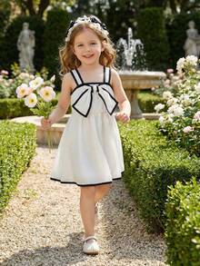 Souflis Souflis Váy đầm ren trắng thanh lịch kiểu Pháp cổ điển mới cho bé gái, thích hợp mặc đi học, đi chơi, dự tiệc và nhiều dịp khác nhau, váy cho bé gái - trắng - Xem 2