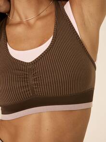 Aralina 双层短款上衣和紧身裤套装 - 新款 - 棕色 - 查看 4