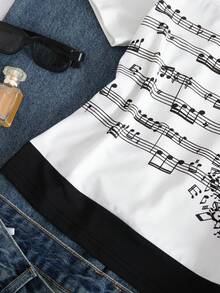 Sparklyn Áo thun 2 trong 1 phong cách đường phố dành cho bé gái tuổi teen, có in chữ, khẩu hiệu và hình ảnh xe hơi, thiết kế tay ngắn hở vai, thích hợp cho các hoạt động giải trí mùa hè, mua sắm và chụp ảnh. - Đen và trắng - Xem 9