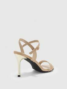 CUCCOO BIZCHIC 2025 New Versatile European And American Simple Fashion Thin Heel 9cm Medium High Heel Sandals Sexy And Thin Women's Sandals Valentine's Day - Apricot - View 9