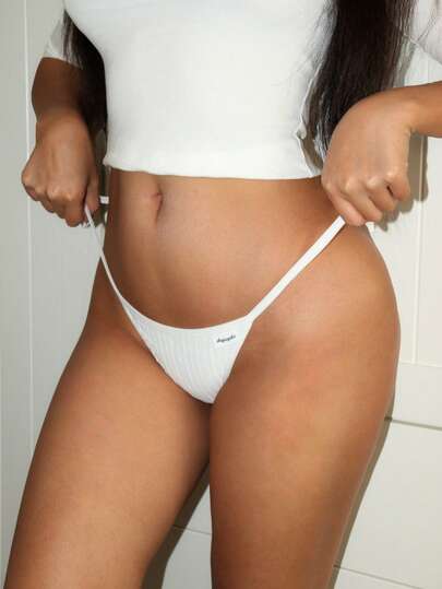 Lowkey Lull 质感浪漫休闲舒适白色日常宽松易穿女士丁字裤