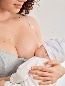 1pc Maternity Nursing Bra, Wire Supported Wireless Cup Maternity Underwear, Adjustable Shoulder Strap Front Closure Maternity Nursing Wire Bra - Grey - View 7