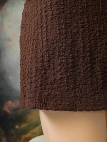 EgrlEra Boho Vintage Resort Shell Decor Halter Mini Dress For Women - Brown - View 6