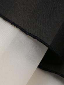 DAZY 女士甜美优雅薄纱泡泡袖连衣裙，夏季新品 - 黑與白 - 查看 3