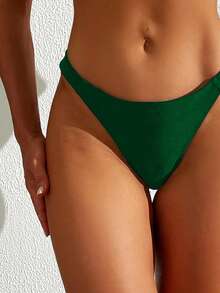 Swim Basics Quần bikini màu trơn dành cho nữ, thích hợp đi biển/nghỉ dưỡng. - màu xanh lá - Xem 3