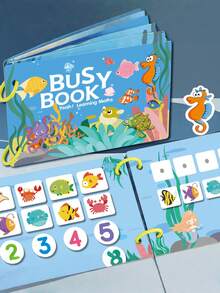 1pc Learning Quiet Sticker Book For Children Over 3 Years Old, Children's Early Learning Alphabet Table Animal Cognitive Books Learning Toys, Educational Activity Books For Toddlers, Children's Educational Toys (Random Color Circles) - Multicolor - View 4