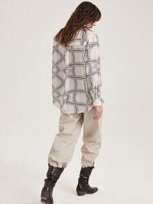 Aveloria Modichic Vintage Totem Random Print Casual Versatile Long Sleeve Shirt - White - View 6