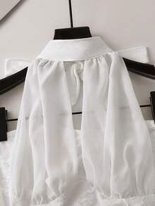 Airaco Women's Elegant Jacquard Backless Tie-Front Halter Top, Sexy Beach Vacation Style - White - View 4