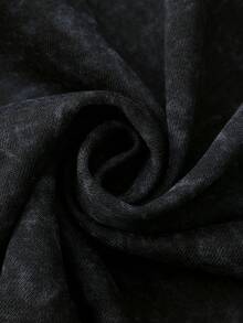 ROMWE MEN Goth 男士Polo衫，每日街头美式风格仿雪花和荆棘印花短袖Polo衫 - 黑色 - 查看 9