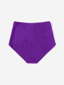 SHEIN Swim Basics Đồ bơi bikini màu trơn dành cho nữ - Màu đỏ tím - Xem 2