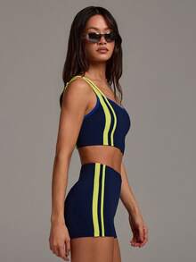 Athîral Women's Casual Contrast Trim Sports Set - Multicolor - View 5