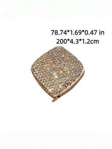 Joivida Thước dây vuông mini 2 mét bằng thép kèm móc khóa, thước dây nhỏ đính đá lấp lánh, thước thu gọn 2 mét, dụng cụ đo lường quà tặng sáng tạo - Nhiều màu - Xem 10