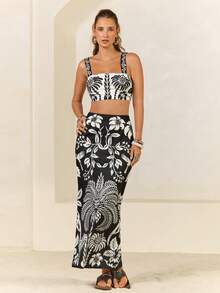 CAJUNI 女士两件套服装 - 黑與白 - 查看 1