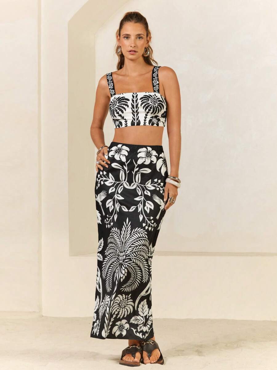 CAJUNI 女士两件套服装 - 黑與白 - 查看 1