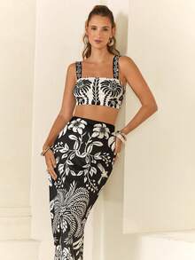 CAJUNI 女士两件套服装 - 黑與白 - 查看 3