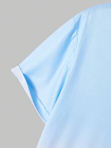 Manfinity RSRT Plus Size Men Gradient Color Casual Vacation T-Shirt And Shorts Set - Multicolor - View 3