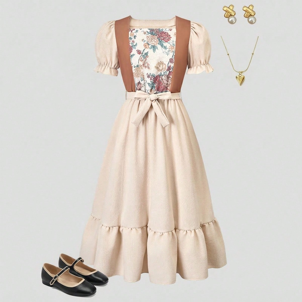 Vestido elegante para niña adolescente, de tela suave y ajuste cómodo, adecuado para la escuela, uso diario, reuniones y la temporada de primavera
