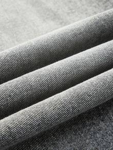 Maija 女士纯色口袋休闲直筒牛仔裤 - 淺灰色 - 查看 6