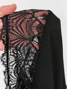 Viva Relle Plus Size Women's Black Lace Off-Shoulder Dress, Party Dress, Cocktail Dress - Black - View 8